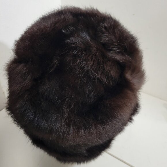 Authentic Usanka Russian Black Mink Fur Hat Small main image 4
